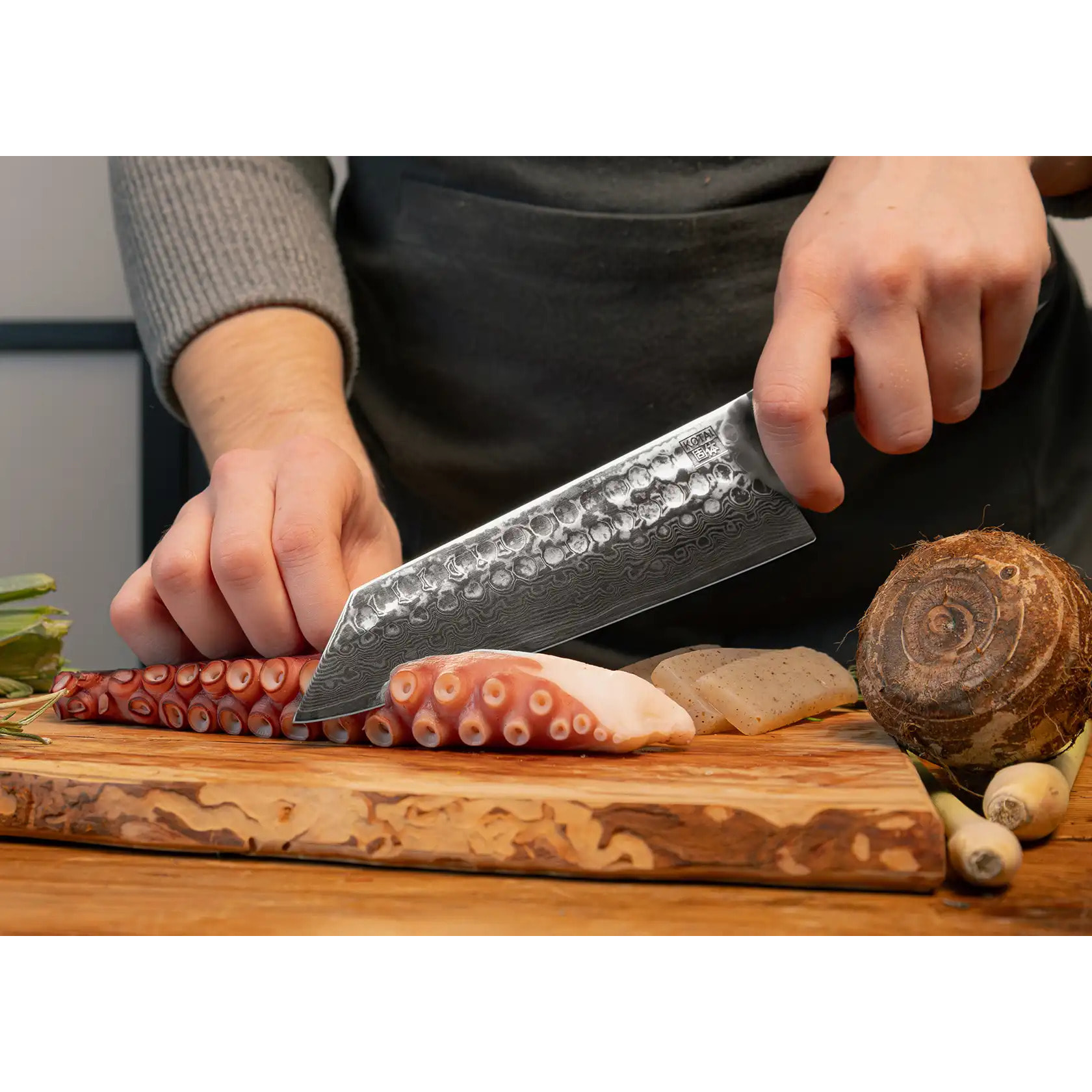 Coltello "Santoku Bunka" | acciaio damasco | L: 17 cm