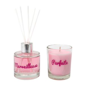 Bougie - THE CONCEPT FACTORY - Parfumée - Diffuseur - Pailleté - Rose