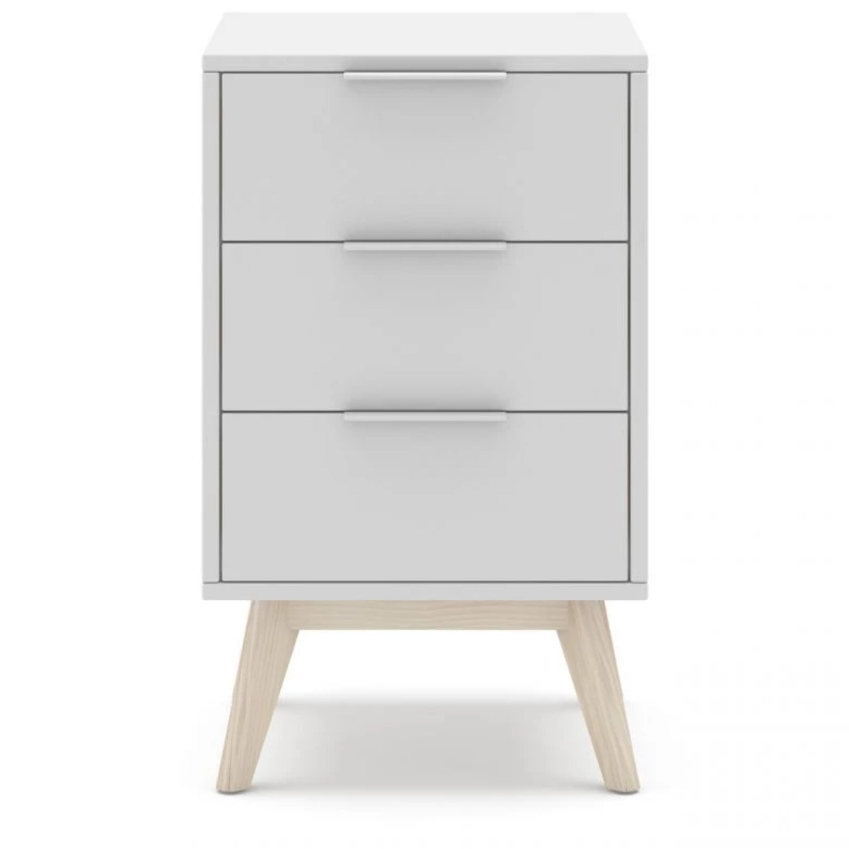 Mesita de noche Numa 3 cajones Blanco - Oak Soft