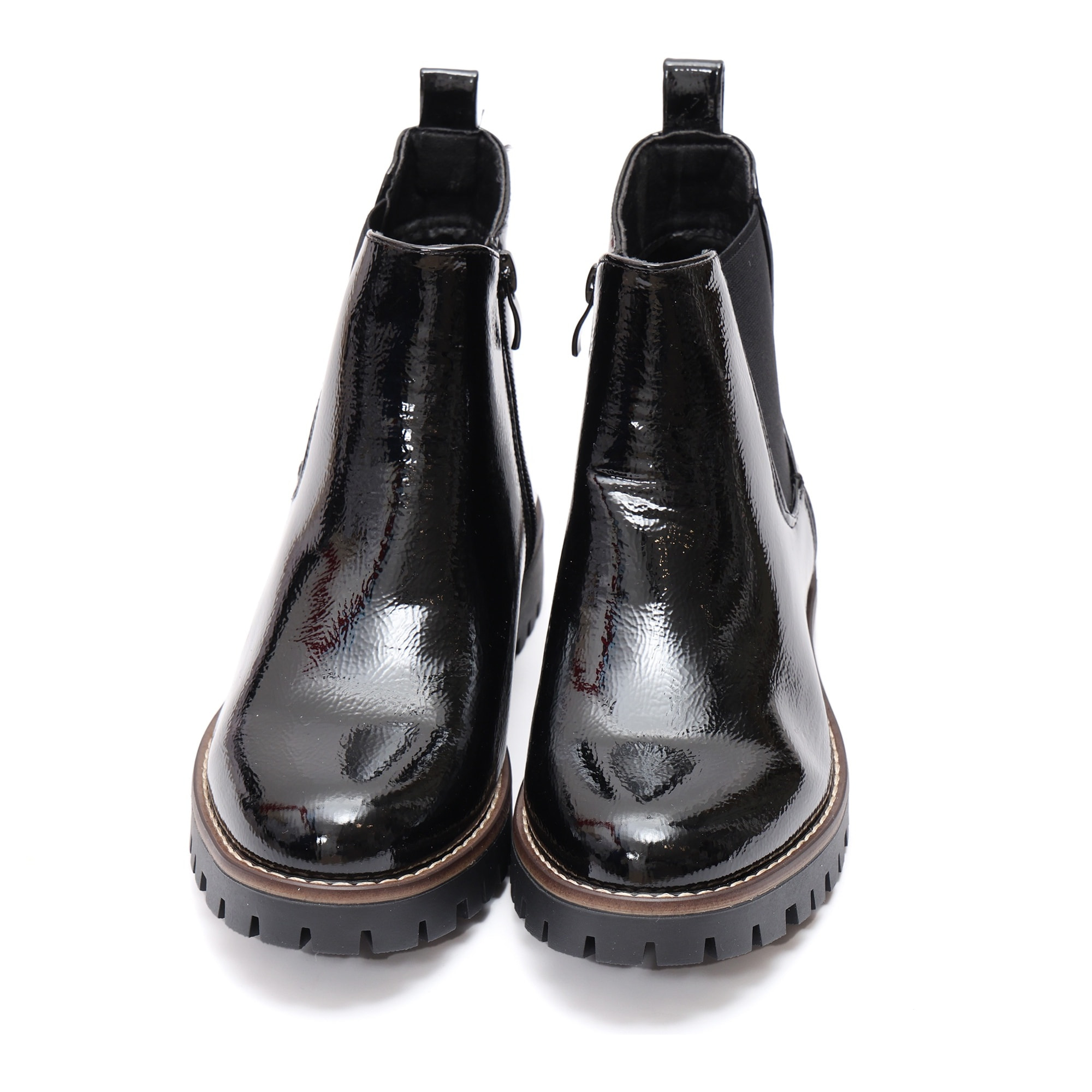 Stivaletto in simil pelle con elastico laterale