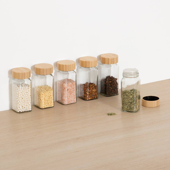 Lot de 6 pot à épices 120ml en verre