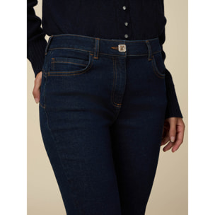 Oltre - Vaqueros skinny con detalles joya - Azul