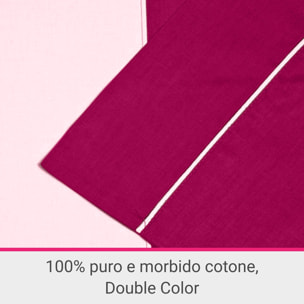 Parure Copripiumino Double-Color IPERSAN Puro Cotone Fuxia/Rosa