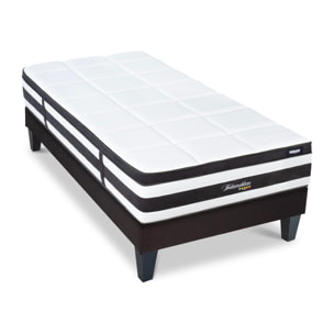 Ensemble Matelas Fontainebleau & Sommier KIT15, 25 cm, Ressorts Ensachés et Mousse polyuréthane, technologie Tri-Lattes, Soutien Ferme
