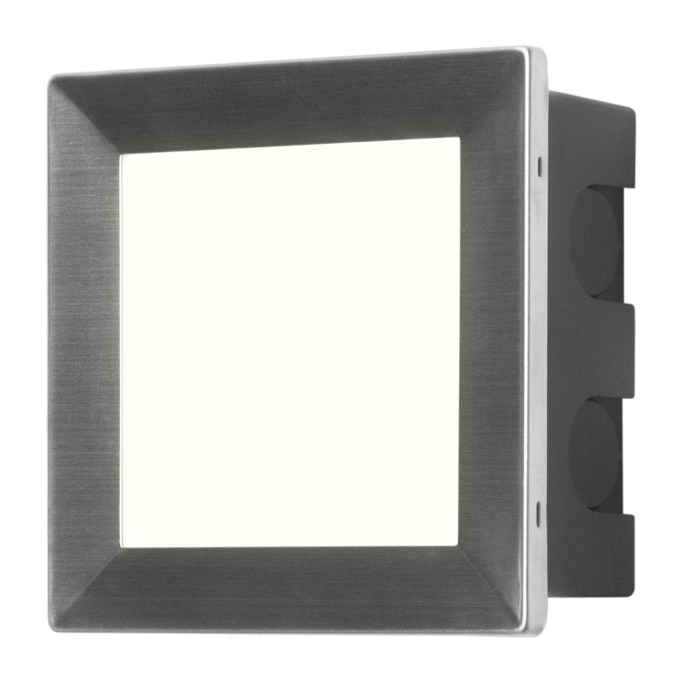 FORLIGHT Rect - Empotrable de Pared LED Cuadrado 135mm para Jardín y Terraza con Luz Neutra 4000K en Acero Inoxidable