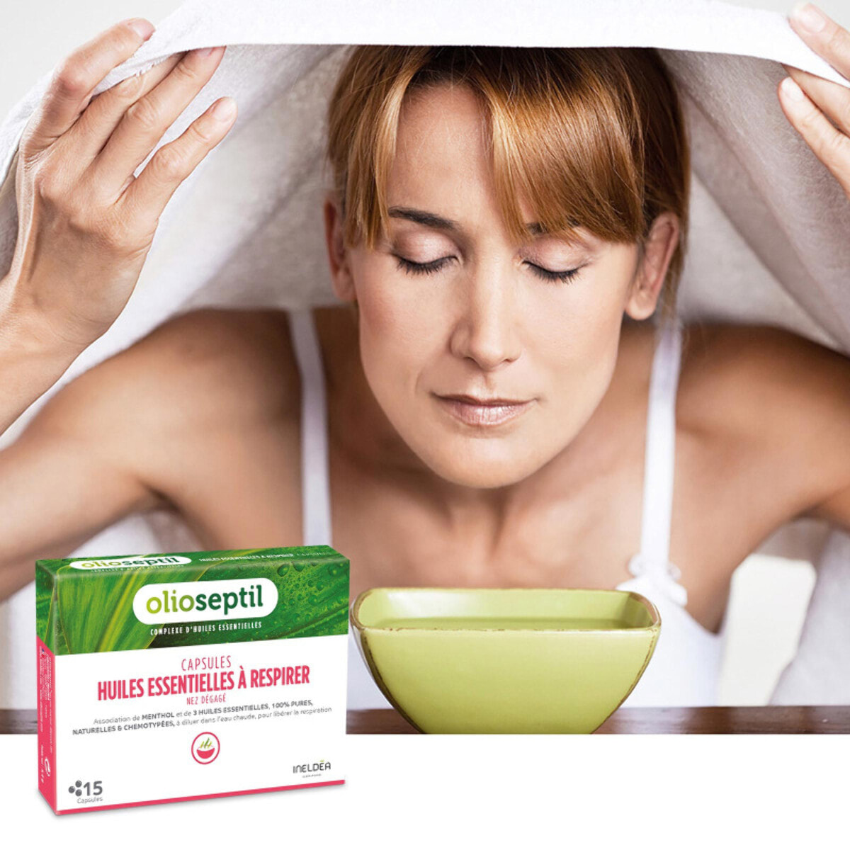 OLIOSEPTIL - Capsules Huiles Essentielles à Respirer - Association de menthol et d'huiles essentielles - Aide à Dégager le Nez & le Sinus - Assainit le Système Respiratoire - Lot de 2 produits