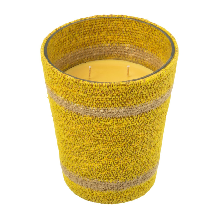 J-Line bougie parfumée Panier - jaune - large - 75H