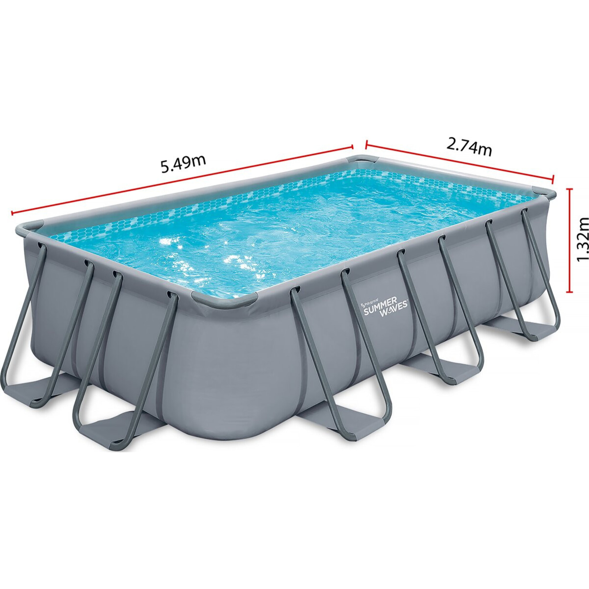 Piscine tubulaire LUDO 3 - 5.49 x 2.74 x 1.32 m - filtration à  sable 5,1m3/H