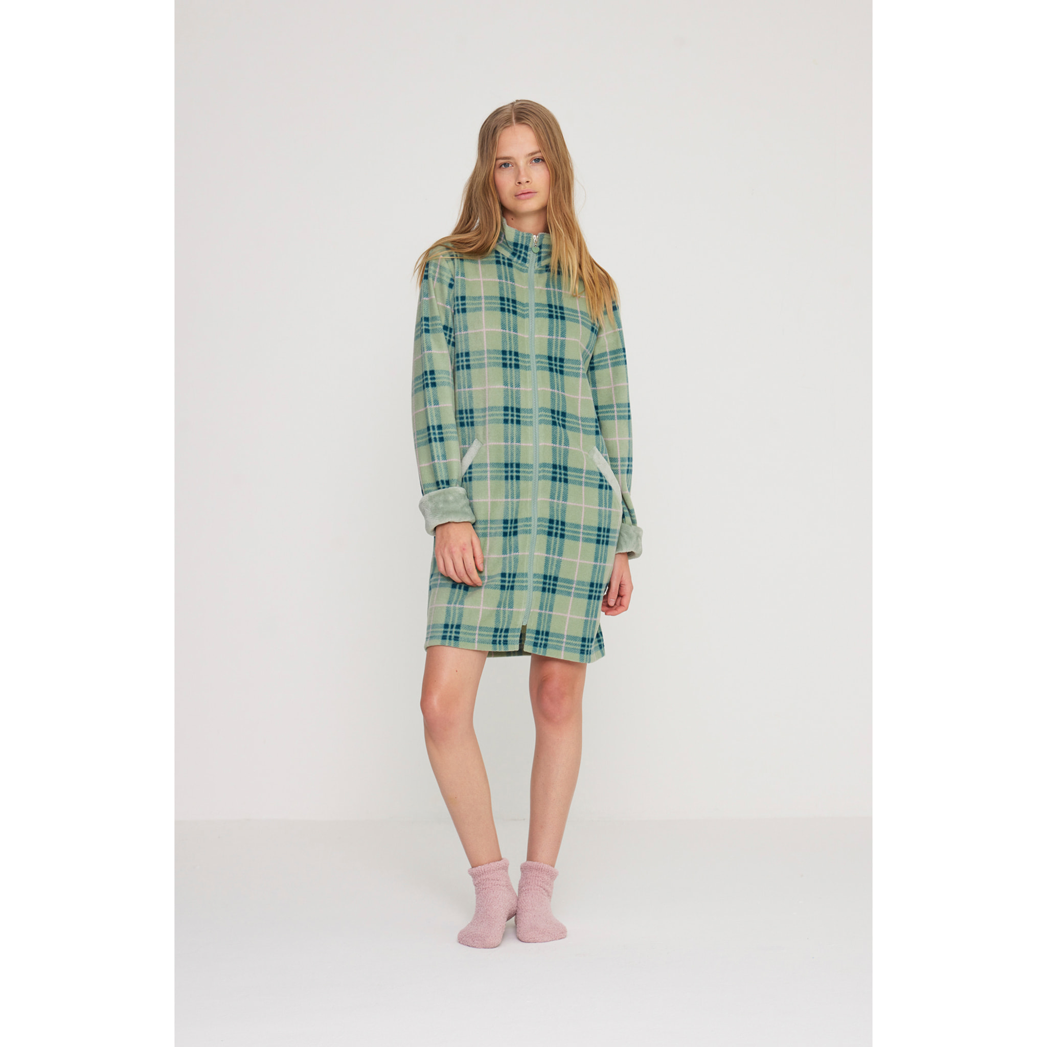 Vestaglia donna yuppie in pile con zip Noidinotte