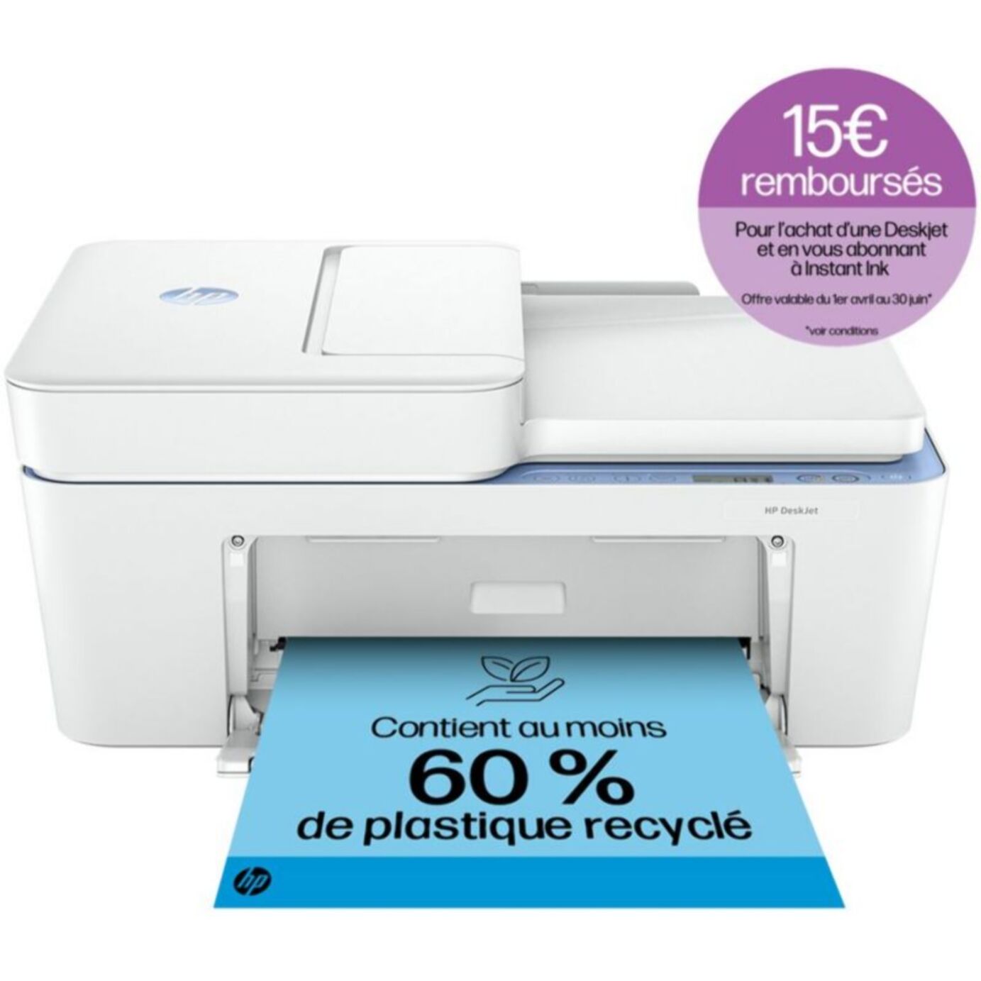 Imprimante jet d'encre HP DeskJet 4222e éligible Instant Ink
