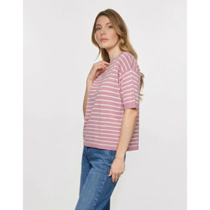 Camiseta de Punto a Rayas Rosa - Gratera