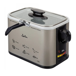 Freidora aceite JATA FR326E de 1,3 litros. Temperatura regulable. Cuba antiadherente. Fácil limpieza