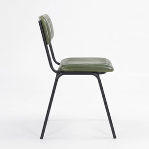Lot de 2 chaises en cuir de buffle vert - Arsène