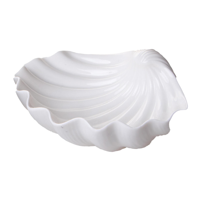 Conchiglia contenitore - Pezzi 2 - 21,2xH9x18cm - Colore: Bianco - Bianchi Dino -