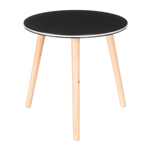 Mesa auxiliar negra con borde LED y 40cm de diámetro.