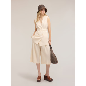 Motivi - Bermuda lungo misto lino - Beige