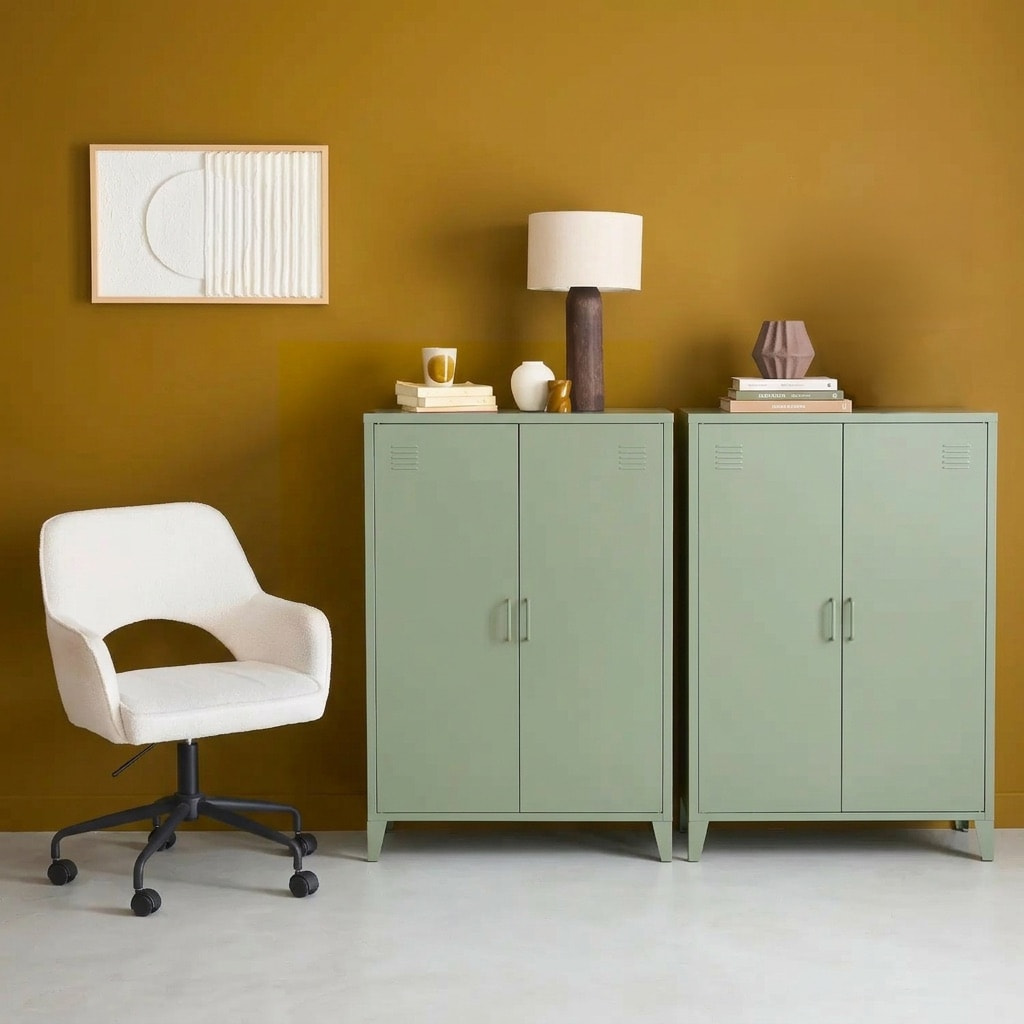 Commode/armoire métal 2 portes (lot de 2) SOHO