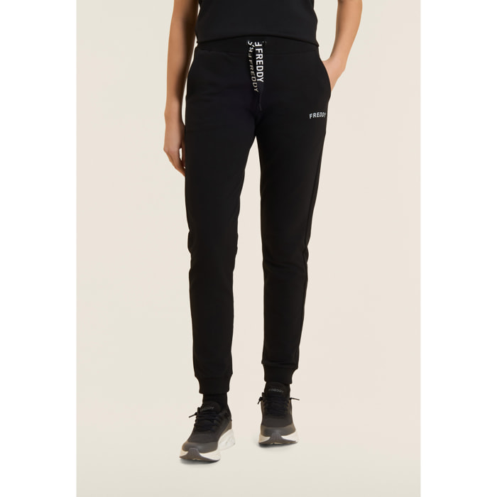 Pantaloni con Polsini in Costina e Logo FREDDY su coulisse