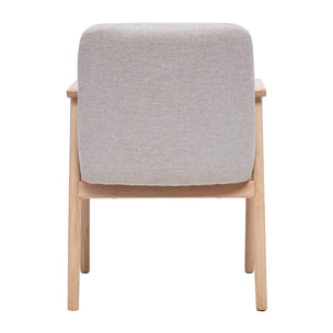 Chaises en tissu effet velours texturé beige et bois clair (lot de 2) KITTY