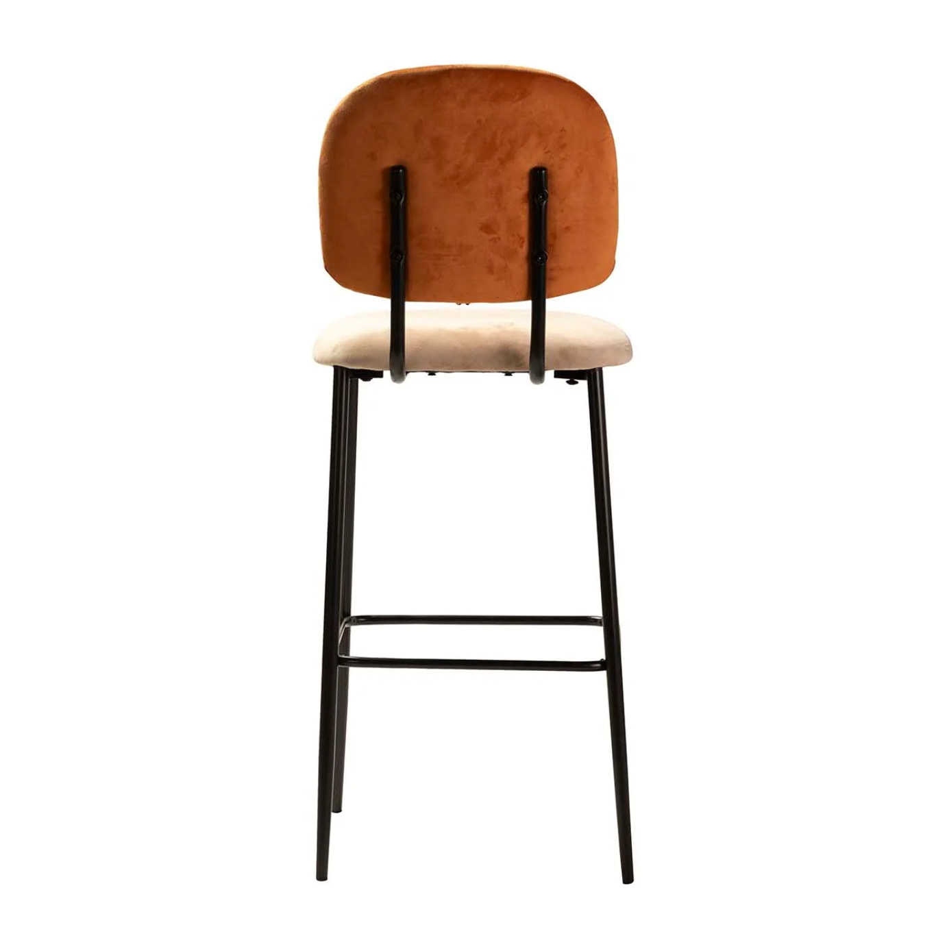 Taburete Bar Velvet Naranja Marron 43x53x108 Cm