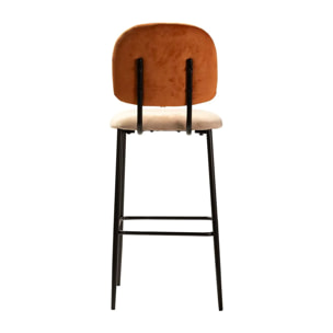 Taburete Bar Velvet Naranja Marron 43x53x108 Cm