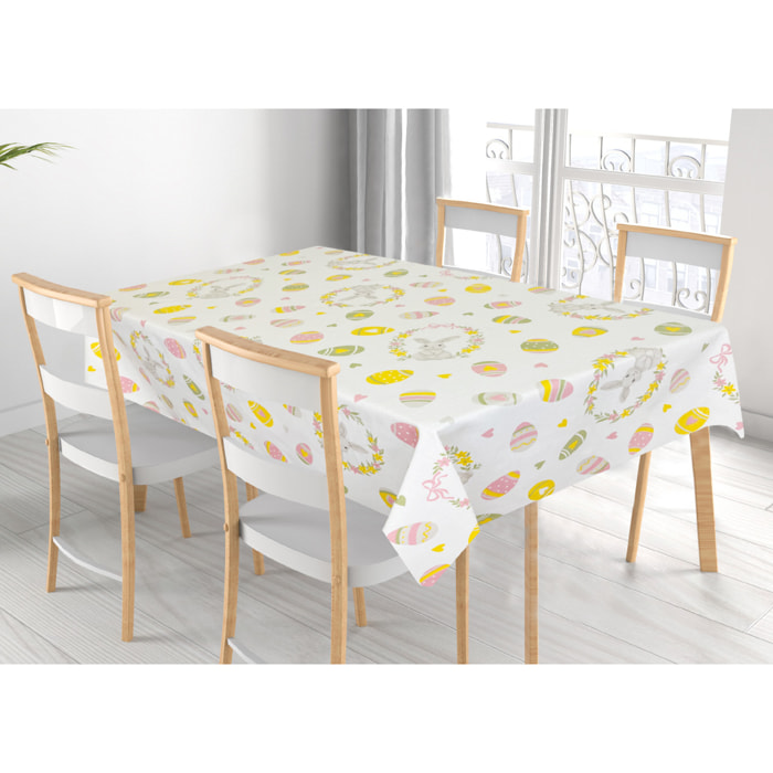 Tovaglia Cucina In 100% Cotone Made In Italy Disegno Ovetti 140x240