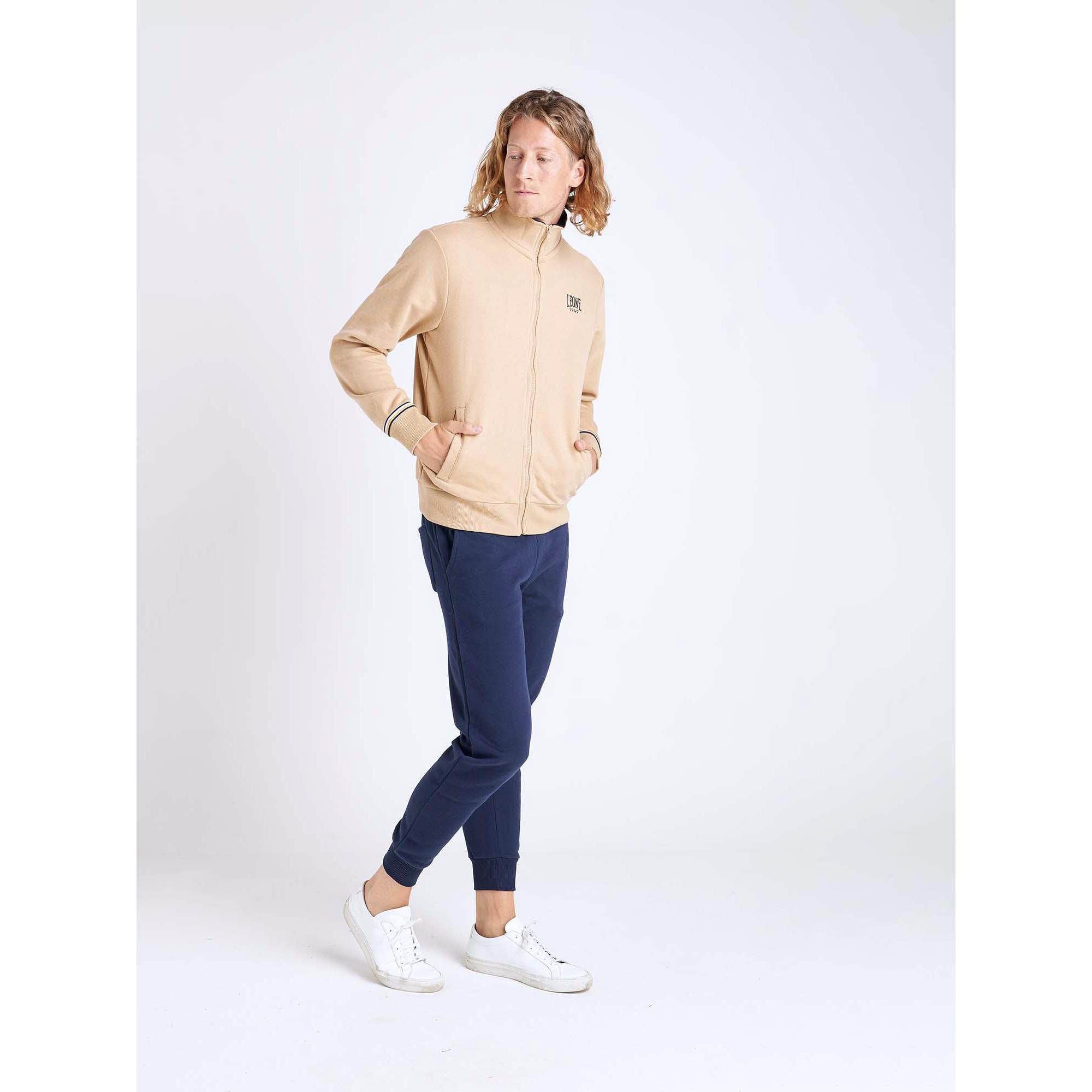 Tuta uomo collo in piedi e zip College Ash