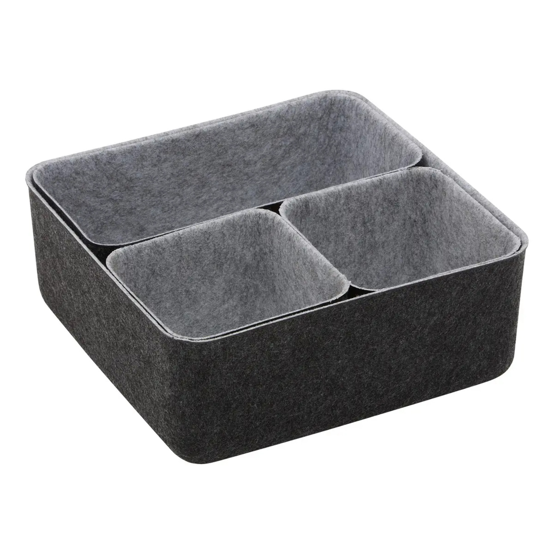 Lot de 4 organiseurs de tiroir Feltia rectangulaires 25x25cm
