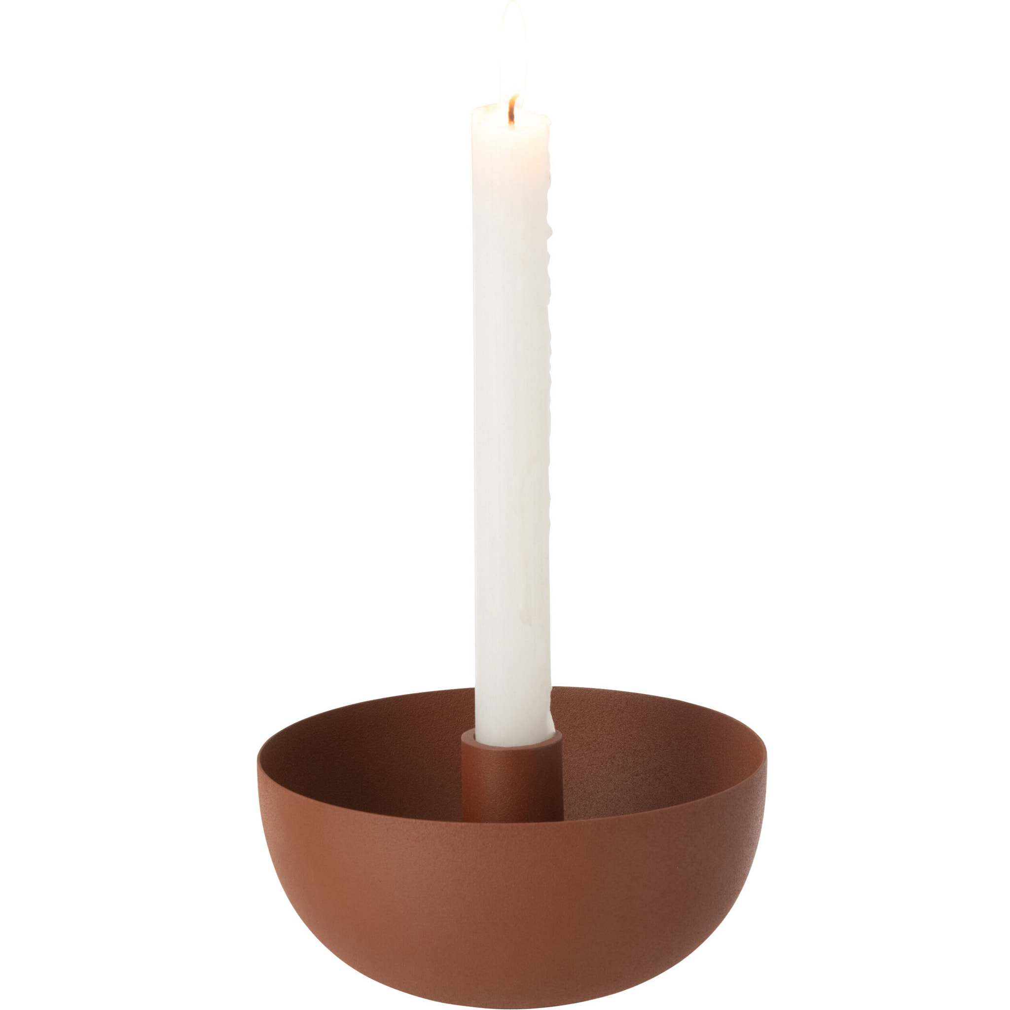 J-Line bougeoir Bol - acier - terracotta