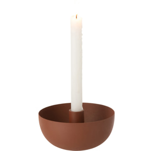 J-Line bougeoir Bol - acier - terracotta