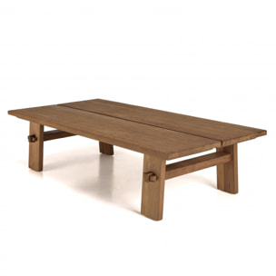 ALIDA - Table basse rectangulaire 140x70cm en bois de teck recyclé