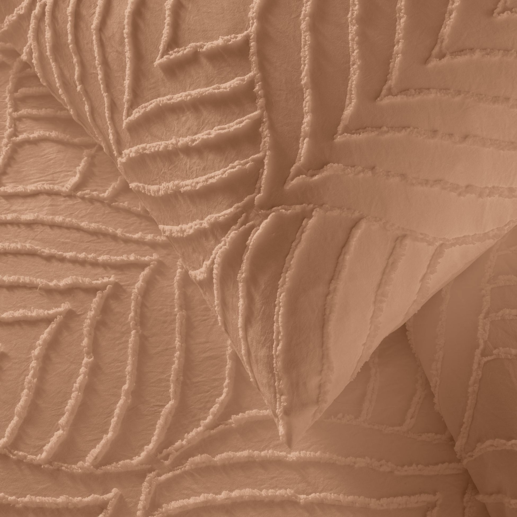 Parure de lit 3 pièces tufté - Rose