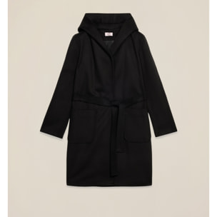 Oltre - Cappotto con cappuccio e cintura - Nero