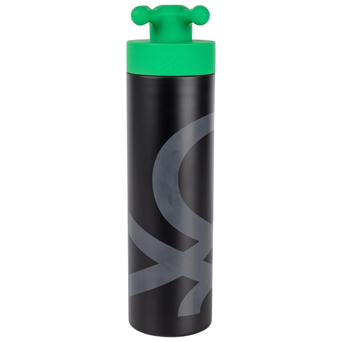 Botella de agua de doble pared 500ml acero inox negro black & white be