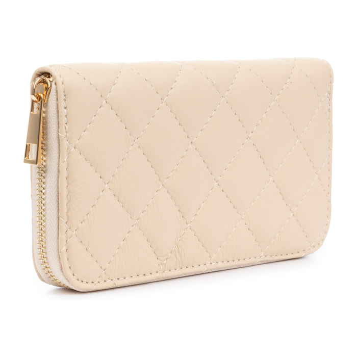 Andali cartera mujer. Piel auténtica acabado Sauvage acolchado.