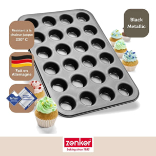 Ensemble de 2 Moules à muffins de 24 empreintes 38 x 16 cm Zenker Black Metallic