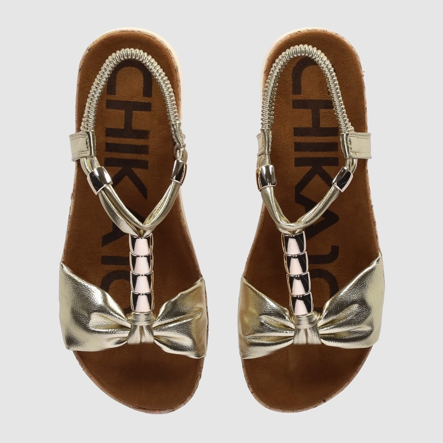 Sandalias - Oro - Tacón: Bajo