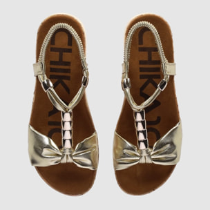 Sandalias - Oro - Tacón: Bajo