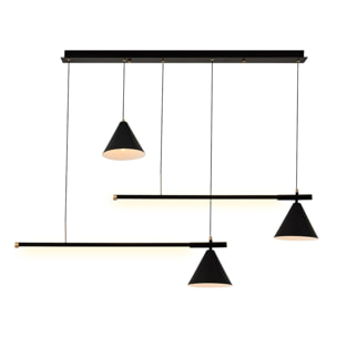 Lámpara de techo, metal, negro, colección Bled, 12x18x120, casquillo 2 x 15 W LED