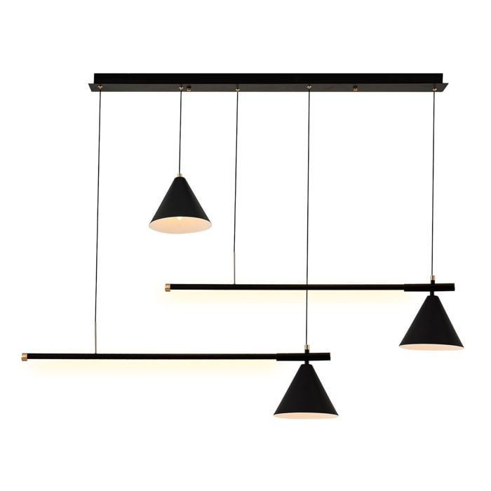 Lámpara de techo, metal, negro, colección Bled, 12x18x120, casquillo 2 x 15 W LED