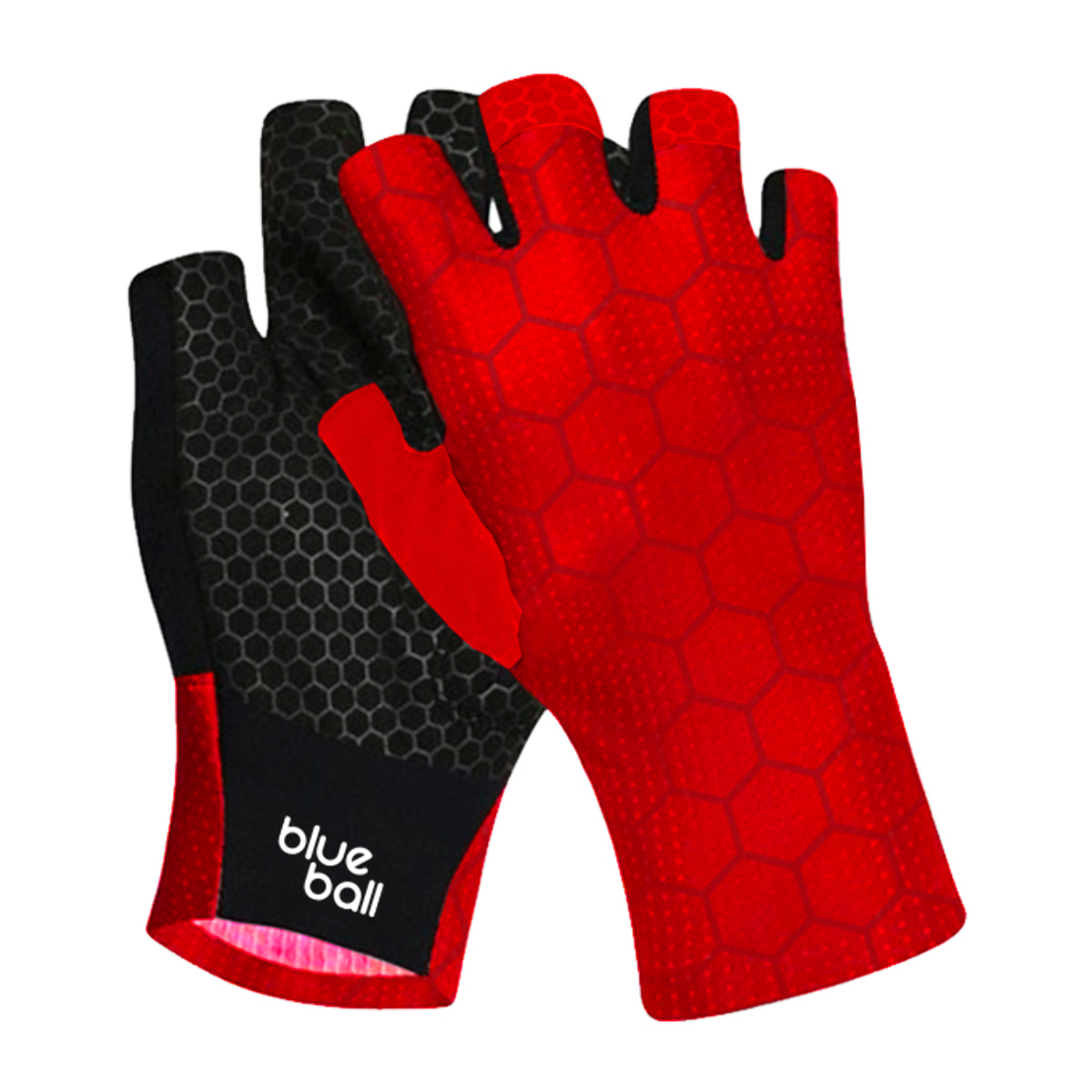 Guantes cortos de ciclismo unisex BLUEBALL Pavé Grip - Rojo