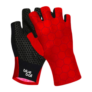 Guantes cortos de ciclismo unisex BLUEBALL Pavé Grip - Rojo