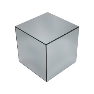 Table cubique miroir transparent. bout de canapé. table d'appoint cube miroir 35cm
