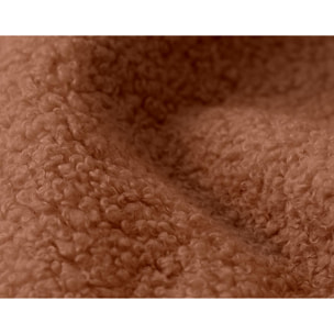 Yulin - Canapé d'angle L 5 places convertible avec coffre en tissu bouclette - Rouille