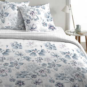 Parure housse de couette 3pcs 100% coton unie blanc ambre