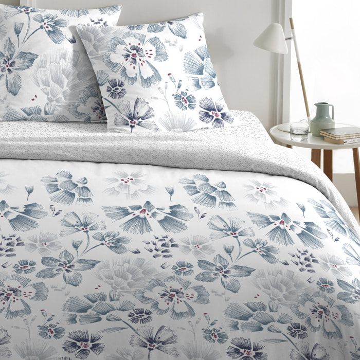 Parure housse de couette 3pcs 100% coton unie blanc ambre