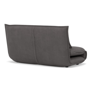 Candice - Banquette 2 places convertible clic-clac en velours côtelé - Gris foncé
