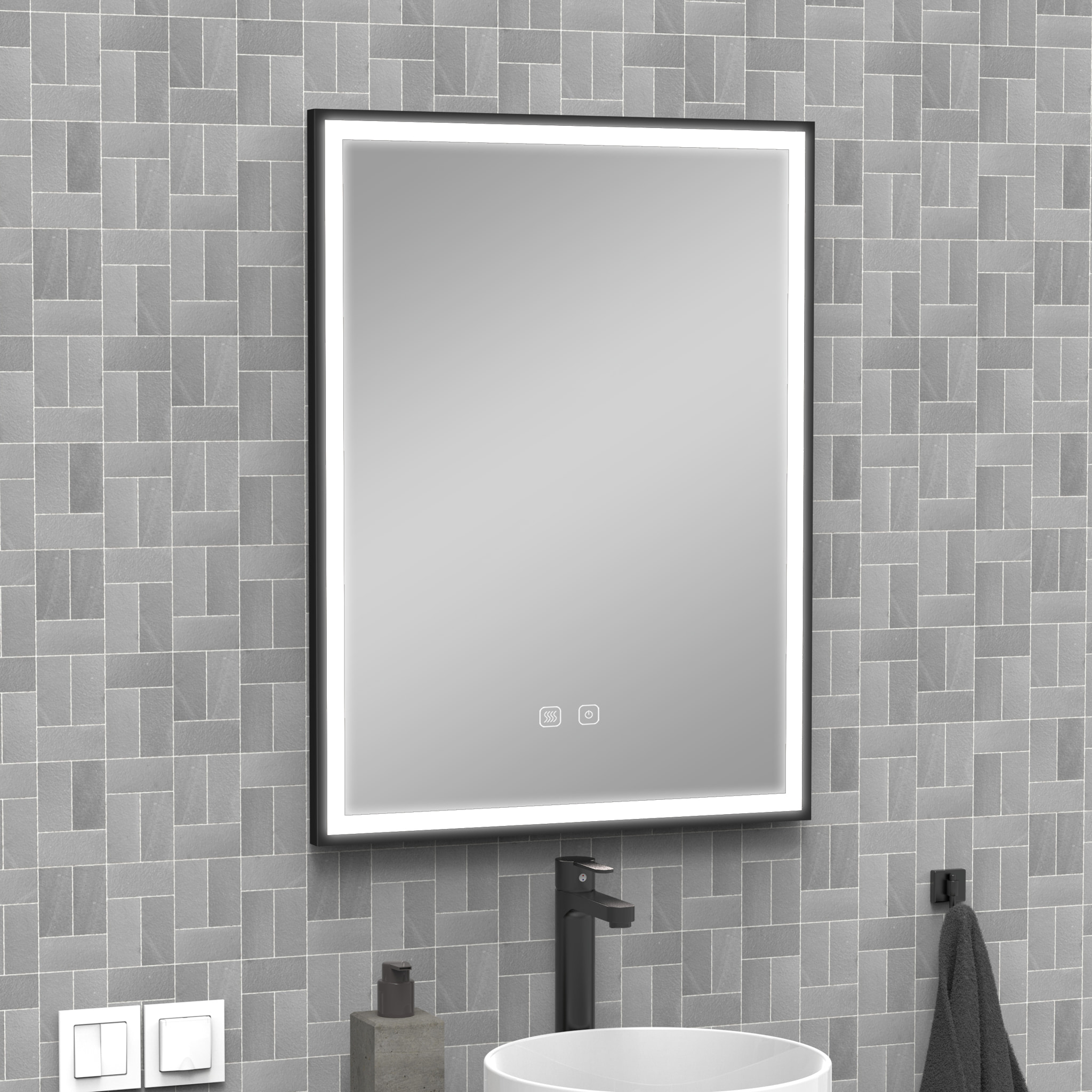 Espejo de baño LED Tactil Alday, 60cm