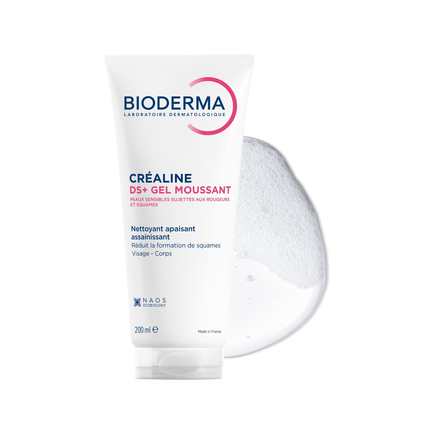 Créaline DS+ Gel Nettoyant - Gel Moussant Apaisant Assainissant - Peaux Sensibles 200 ml