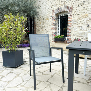 Fauteuil de jardin gris anthracite en aluminium (lot de 2) OSLO